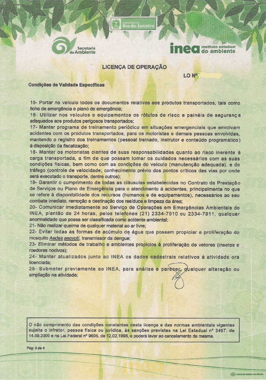 Lincenças Recipin Centrifugas - Centrifugação de Borra